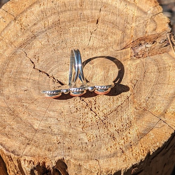 Navajo Sterling Silver Ring Orange Spiny Handcrafted Authentic Jewelry sz 7.25** - Picture 4 of 8